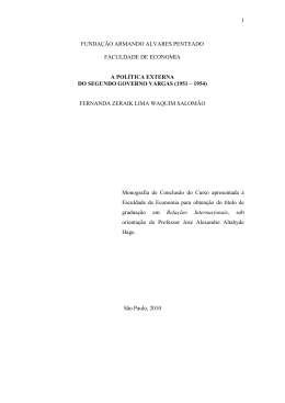 A pol&iacute;tica externa do segundo governo Vargas(1951 - 1954)