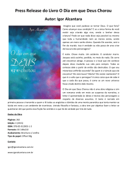 Press Release do Livro O Dia em que Deus Chorou