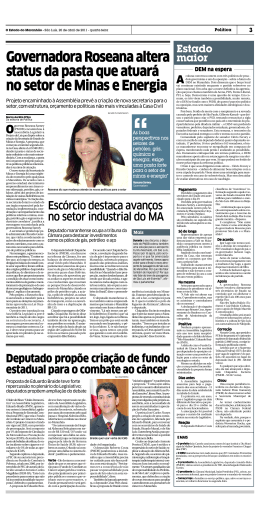 Governadora Roseana altera status da pasta que atuar&aacute; no setor de