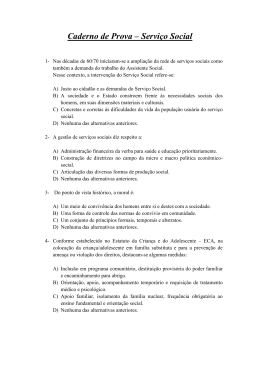 Prova &ndash; Servi&ccedil;o Social - Defensoria P&uacute;blica do Estado de Sergipe