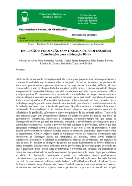 inclusão e formação continuada de professores