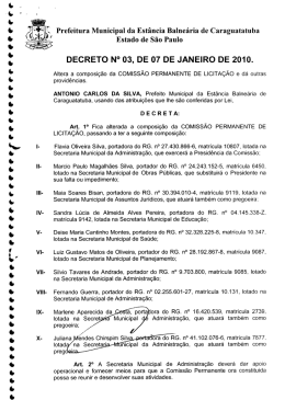 __ __ ` Prefeitura Municipal da Estância Balneária de Caraguatatuba