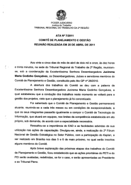 Ata de reunião - Tribunal Regional do Trabalho da 2ª Região SP