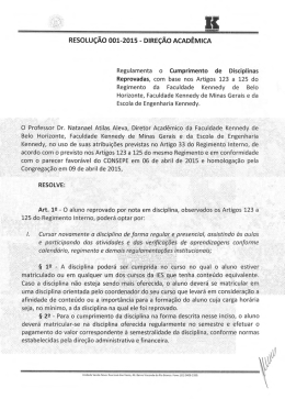 RESOLUÇÃO 001-2015- DIREÇÃO ACADÊMICA