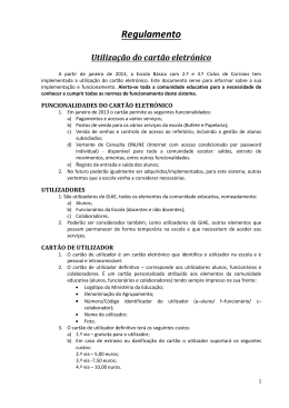 Principais informa&ccedil;&otilde;es sobre a implementa&ccedil;&atilde;o dos cart&otilde;es