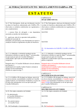 ALTERA&Ccedil;&Atilde;O ESTATUTO / REGULAMENTO OABPrev-PR