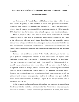 Sinceridade e ficção nas cartas de amor de Fernando Pessoa. In