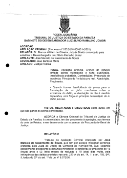 poder judici&aacute;rio tribunal de justi&ccedil;a do estado da para&iacute;ba gabinete do