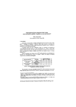 Interrogativas-Q em crioulo de Cabo Verde: