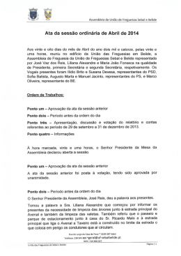 Ata da Assembleia de Freguesia - Abril 2014