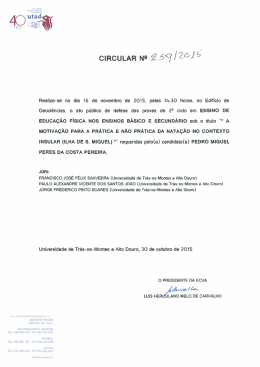 Defesa de provas do 2&ordm; Ciclo de Pedro Miguel Peres da Costa Pereira