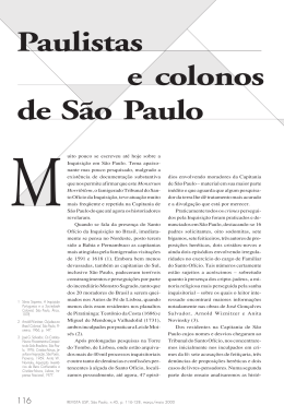 Paulistas e colonos de São Paulo nas garras da Inquisição
