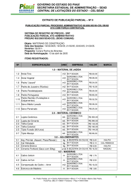 Extrato Parcial II/2005 - Materiais de Constru&ccedil;&atilde;o