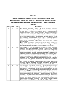 Anexo II - Descri&ccedil;&atilde;o dos Materiais