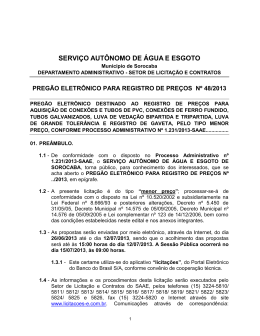 preg&atilde;o eletr&ocirc;nico para registro de pre&ccedil;os n&ordm; 48
