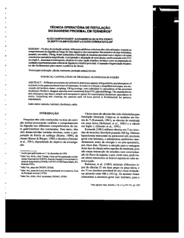TÉCNICA OPERATÓRIA DE FISTULAÇÃO DO DUODENO