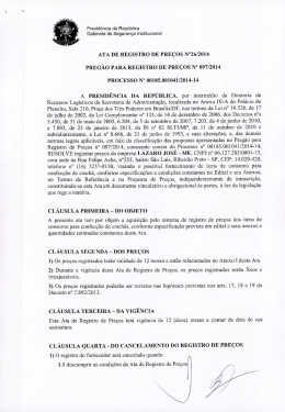 Ata de Registro de Preço n°26/2014 - Secretaria