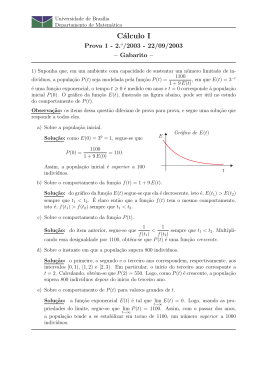 Gabarito 1 - Departamento de Matemática