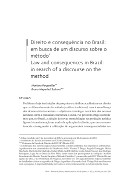 direito e consequ&ecirc;ncia no Brasil: em busca de um discurso sobre o