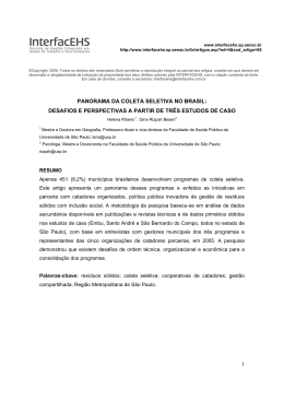 desafios e perspectivas a partir de tr&ecirc;s estudos