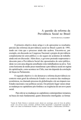 A quest&atilde;o da reforma da Previd&ecirc;ncia Social no Brasil