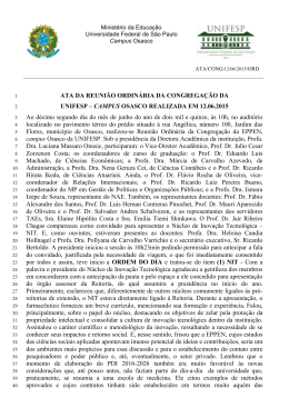 ATA DA REUNI&Atilde;O ORDIN&Aacute;RIA DA CONGREGA&Ccedil;&Atilde;O DA UNIFESP