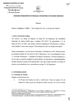 Parecer conjunto da 1ª e 4ª CP sobre a Petição 4/2015