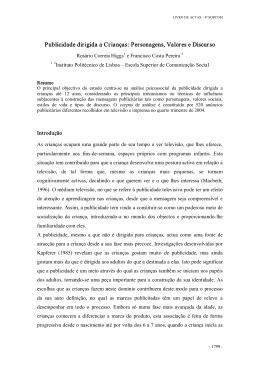 Publicidade dirigida a Crian&ccedil;as: Personagens, Valores e