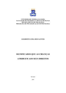 Significados que as crian&ccedil;as atribuem aos seus direitos
