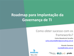 Roadmap para Implantação da Governança de TI
