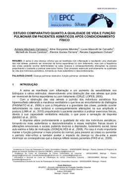 estudo comparativo quanto a qualidade de vida e fun&ccedil;&atilde;o