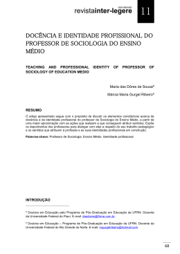 doc&ecirc;ncia e identidade profissional do professor de