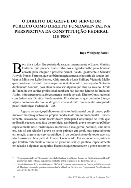 SARLET, Ingo Wolfgang. O direito de greve do servidor