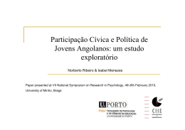 Participação Cívica e Política de Jovens Angolanos: um estudo