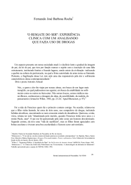 Fernando José Barbosa Rocha1 `O RESGATE DO SER