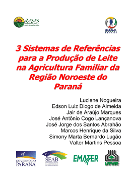 3 Sistemas de Referências para a Produção de Leite na Agricultura