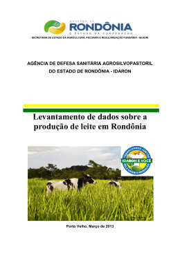 Produção de leite em Rondônia- divulgação