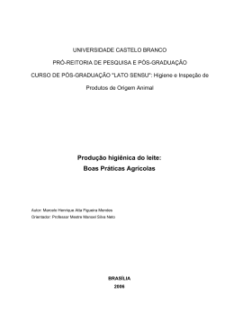 Produ&ccedil;&atilde;o higi&ecirc;nica do leite: Boas Pr&aacute;ticas Agr&iacute;colas