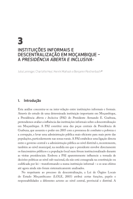 institui&Ccedil;&otilde;Es inFormais E dEscEntraliza&Ccedil;&Atilde;o Em mo&Ccedil;ambiquE &ndash; a