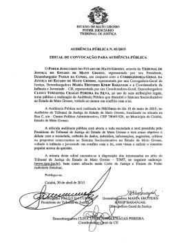 AUDIÊNCIA PÚBLICA N. 01/2015 - Tribunal de Justiça do Estado