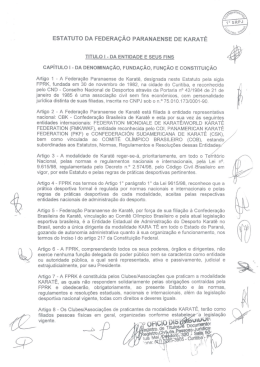 ESTATUTO DA FEDERA&Ccedil;&Atilde;O PARANAENSE DE KARAT&Ecirc;