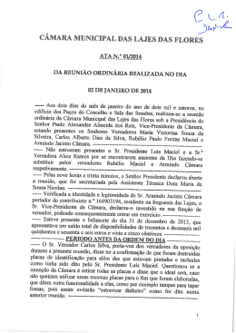 CMLF 01/2014 - Câmara Municipal das Lajes das Flores