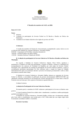 Memória Reunião SASF - Secretaria de Relações Institucionais