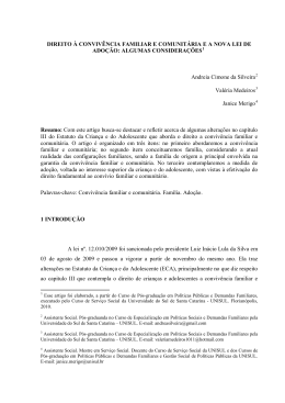 direito &agrave; conviv&ecirc;ncia familiar e comunit&aacute;ria e a nova lei de