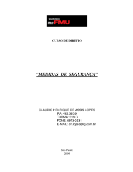 &ldquo;MEDIDAS DE SEGURAN&Ccedil;A&rdquo;