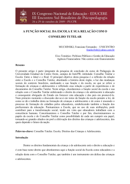 a fun&ccedil;&atilde;o social da escola e sua rela&ccedil;&atilde;o com o conselho