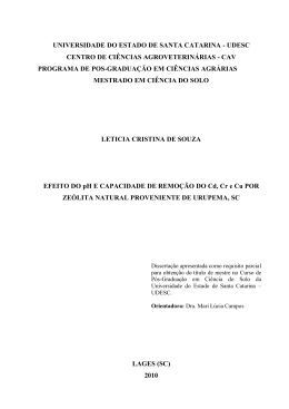EFEITO DO pH E CAPACIDADE DE REMO&Ccedil;&Atilde;O DO Cd, Cr e Cu