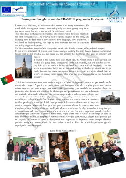 Portuguese thoughts about the ERASMUS program in Kecskemét
