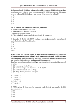 Fundamentos da Matemática Financeira