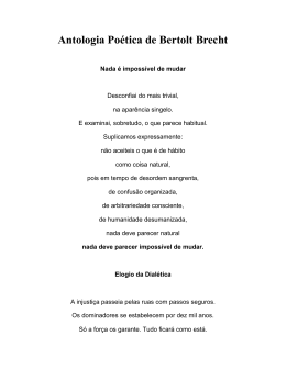 Antologia Po&eacute;tica de Bertolt Brecht